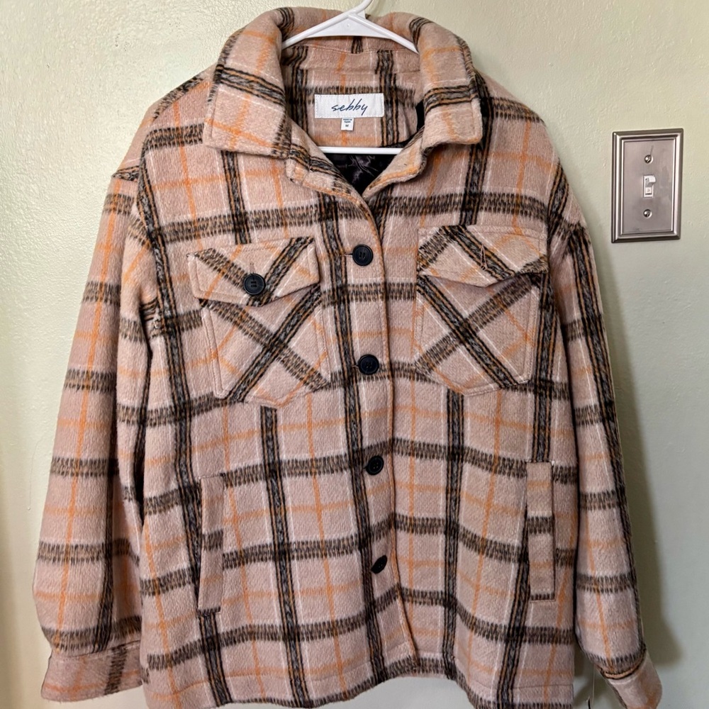 Sebby Tan and Black Plaid Blazer - NWT! - Picture 8 of 9